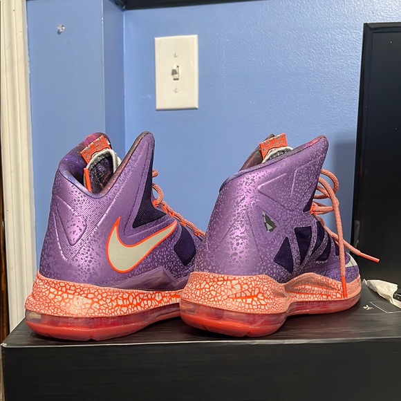 Nike LeBron X Purple and Orange Sneakers - Picture 2 of 4
